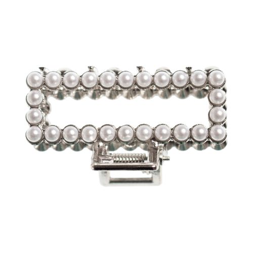 Broche Cuadrado Wav con Perlas