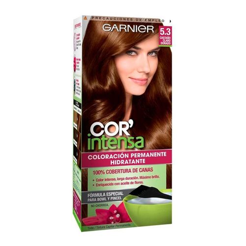 Kit Coloración Permanente Garnier Cor Intensa 5.3 Cast Claro Dorado x 45 g