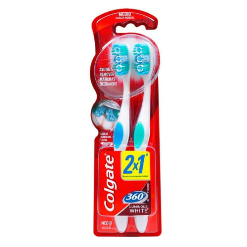 Cepillo Dental Colgate 360º Luminous White x 2 un