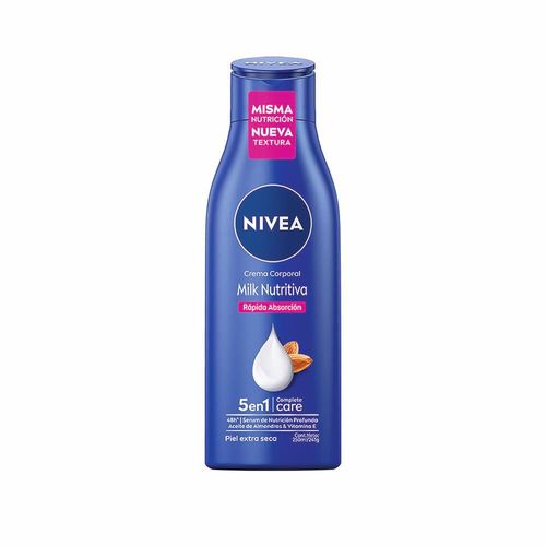 Crema Corporal Hidratante Nivea Milk Nutritiva Botella x 250 ml