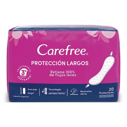 Protectores Carefree Diarios Largos x 20 un