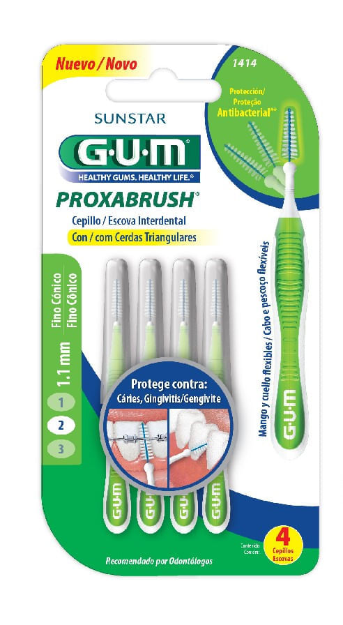 Cepillo interdental Gum Proxabrush fino cónico x 4 Un