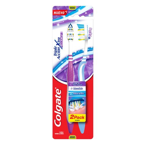 Cepillo Dental Colgate Triple Acción Xtra Alcance x 2 un