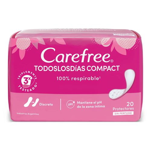 Protectores Diarios Carefree Compact Todos los Días x 20 un