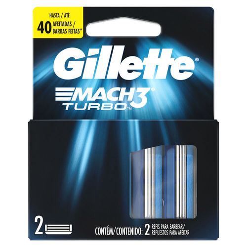 Cartuchos Para Afeitar Gillette Mach3 Turbo x 2 un