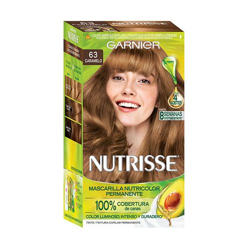 Kit Coloración Permanente Nutrisse Clásicos 63 Caramelo Dorado x 45 g