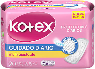 Protectores diarios Kotex cuidado diario multiestilo paquete x 20 Un.