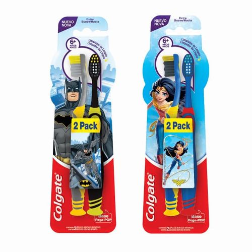 Cepillo Dental Infantil Colgate Smiles Batman/Wonder Woman x 2 un