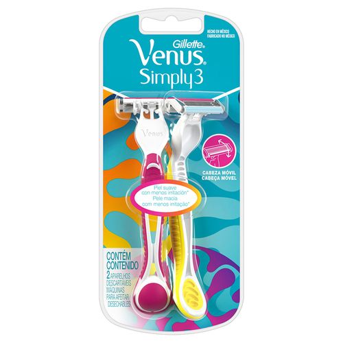 Máquinas Para Afeitar Gillette Venus Simply3 Desechables x 2 un