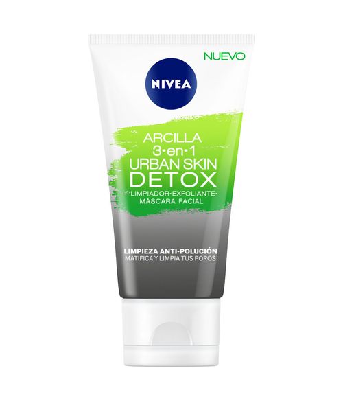 Mascarilla Facial de Arcilla Nivea Urban Détox 3 en 1 x 150 ml