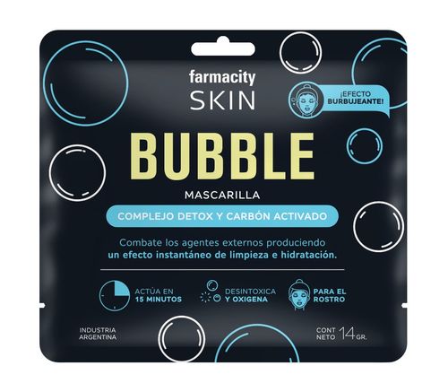 Máscara facial Farmacity Skin Bubble x 14 Gr