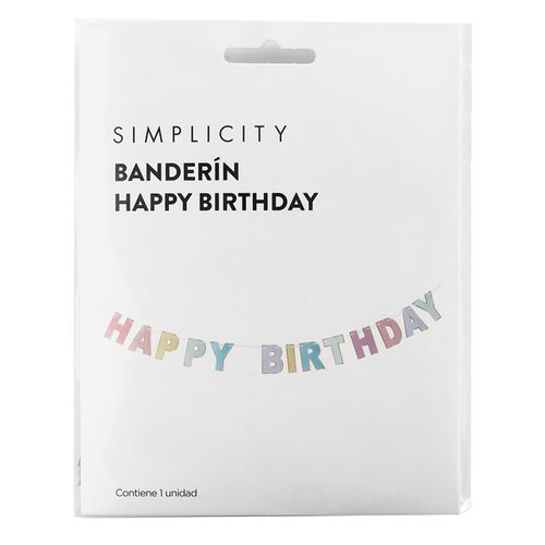 Cartel Pastel Simplicity Happy Birthday