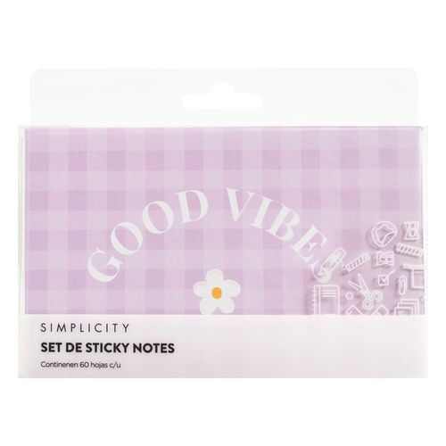 Set Simplicity Sticky Notes Abstracta x 60 hojas