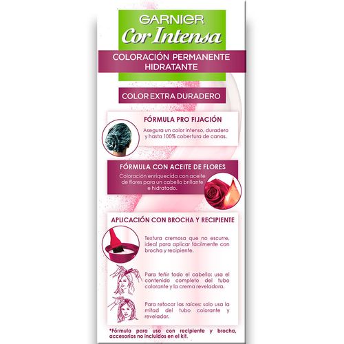 Kit Coloración Permanente Garnier Cor Intensa Tono 7.1 Rubio Ceniza