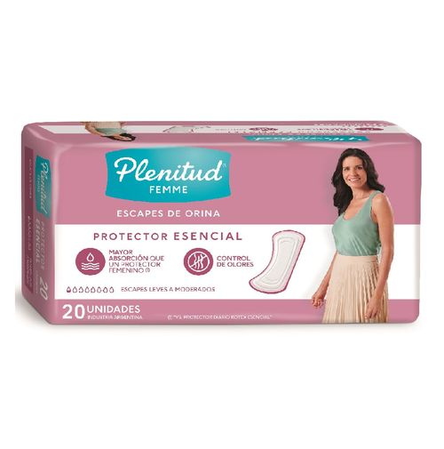 Protectores para incontinencia Plenitud Femme ultra leve x 20 Un