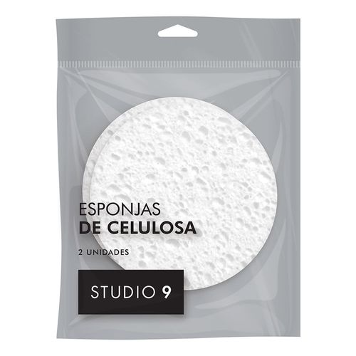 Esponja de Maquillaje Studio 9 de Celulosa Blanca x 2 un