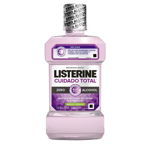 Enjuague Bucal Listerine Cuidado Total Frescura Suave Sin Alcohol x 250 ml