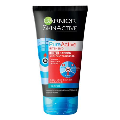 Máscara Exfoliante Garnier Pure Active x 150 ml