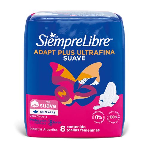 Toallas Femeninas Siempre Libre Adapt Plus Ultrafina x 8 un