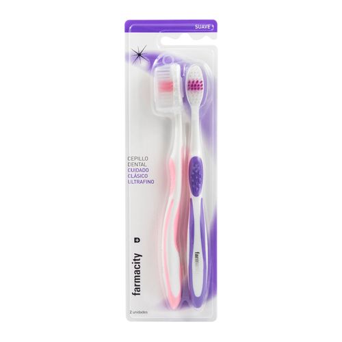 Cepillo Dental Farmacity Cuidado Clásico Ultrafino x 2 un