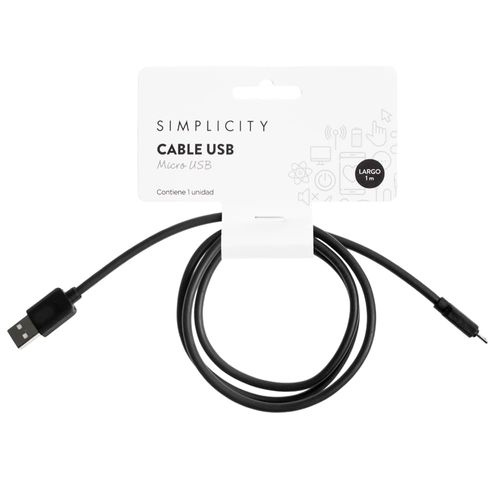 Cable Simplicity Usb Micro Negro x 1 m