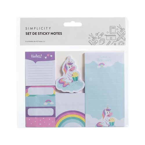 Set de Notas adhesivas Simplicity Unicornio