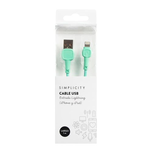 Cable Usb Simplicity de Silicona Aqua Ligthning