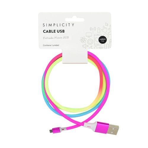 Cable para Android Simplicity Rainbow x 1 m