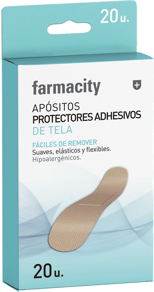 Apósitos Protectores Adhesivos Farmacity de Tela x 20 un