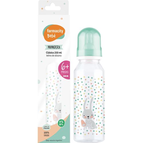 Mamadera Farmacity Bebé Clásica 6 Meses x 250 ml