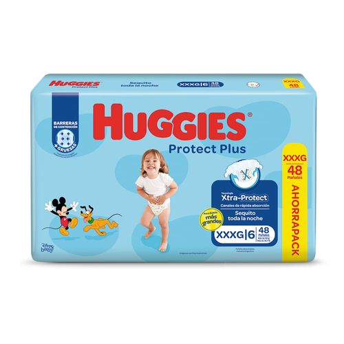 Pañales Huggies Prot Plus XXXG x 48 un