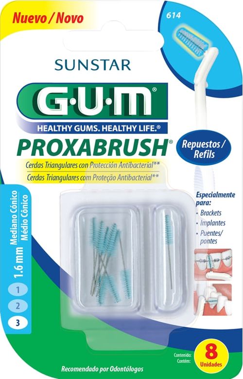 Repuesto Cepillo Interdental Gum Fino conico x 8 Unidades