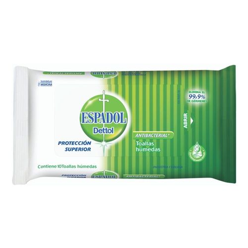 Toallas Húmedas Espadol Antibacterial x 10 un