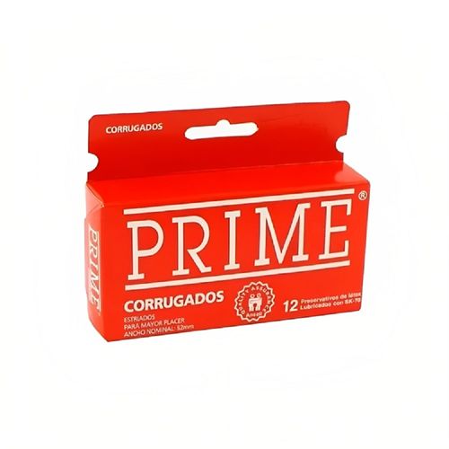 Preservativo Prime Corrugado Rojo x 12 un