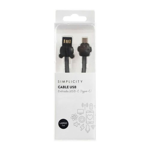 Cable Usb Simplicity Entrada USB-C Type-C Negro