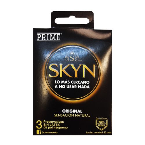 Preservativo Prime Skyn Negro sin Látex x 3 un