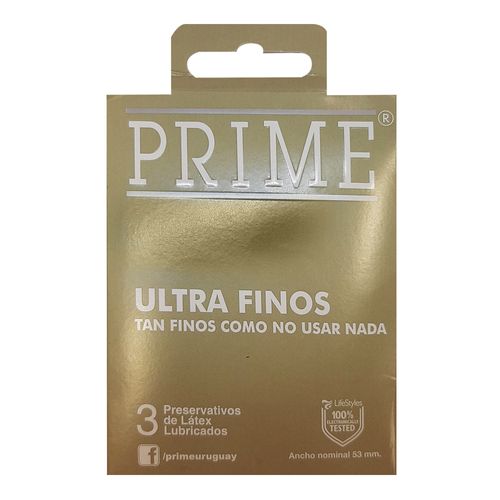 Preservativo Prime Ultra Fino Gris x 3 un