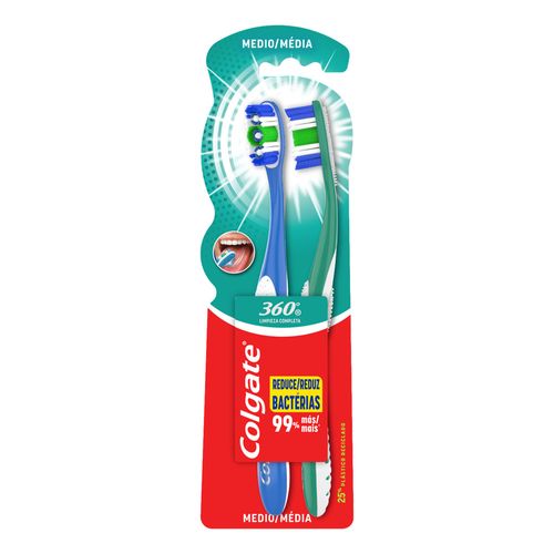 Cepillo Dental Colgate 360 ° Medio x 2 un