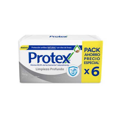 Jabón en Barra Protex Limpieza Profunda x 6 un 125 g c/u