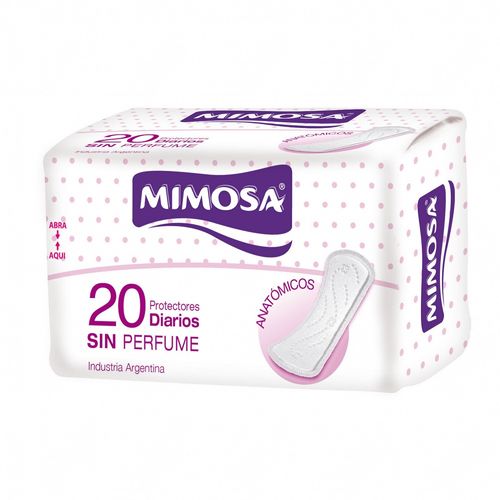 Protectores Diarios Mimosa sin Perfume x 20 un