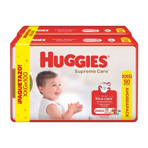 Pañal Huggies Supreme Care XXG Unisex x 100 un