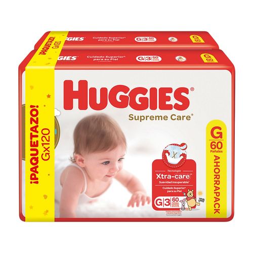 Pañal Huggies Supreme Care G Unisex x 120 un