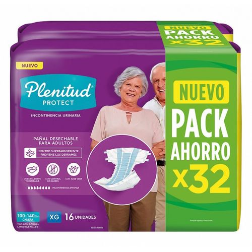 Pañal Plenitud Adulto Protect XG  2 x 32 un