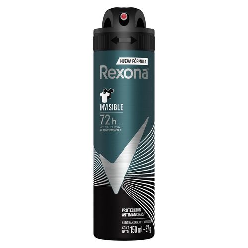 Desodorante Antitranspirante Rexona Men Invisible Aerosol x 150 ml