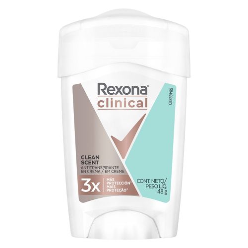 Desodorante Antitranspirante Rexona Clinical Clean Scent Crema x 48 g