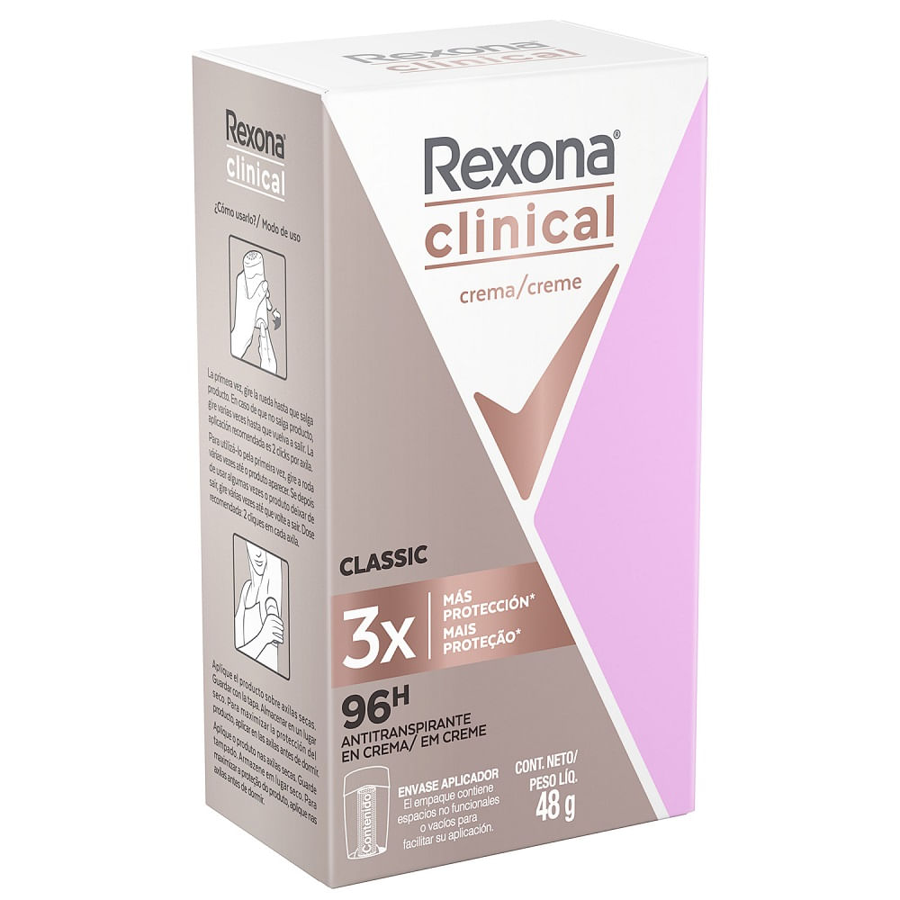 Antitranspirante Creme Classic Rexona Clinical 48g - giassi