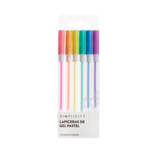 Set Simplicity Lapiceras Gel Pastel x 6 un