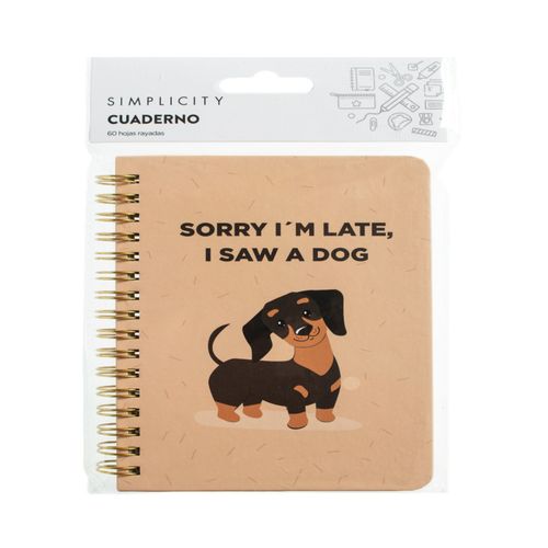 Cuaderno Simplicity Anillado Chico Animal Salchicha