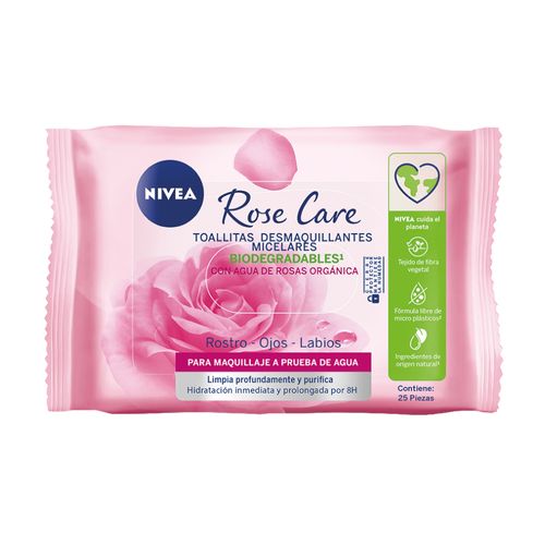 Toallitas Desmaquillante Nivea Rose Care x 25 un