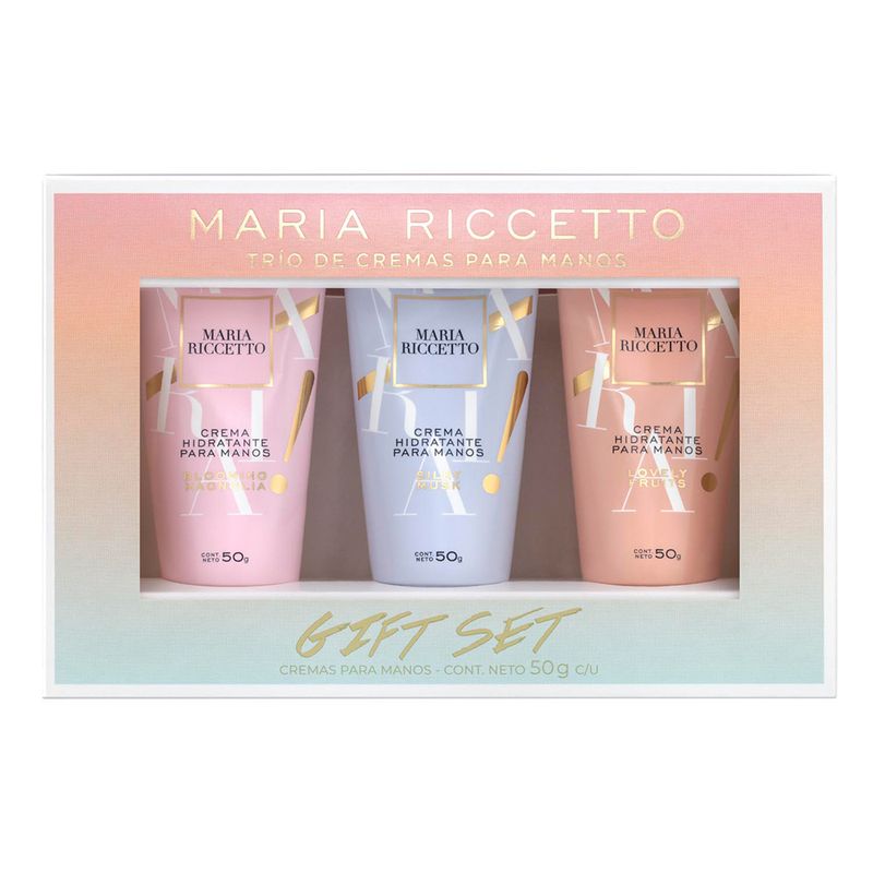 set-trio-de-cremas-para-manos-maria-riccetto-blooming-magnolia-x-50-g-silky-musk-x-50-g-lovely-fruits-x-50-g